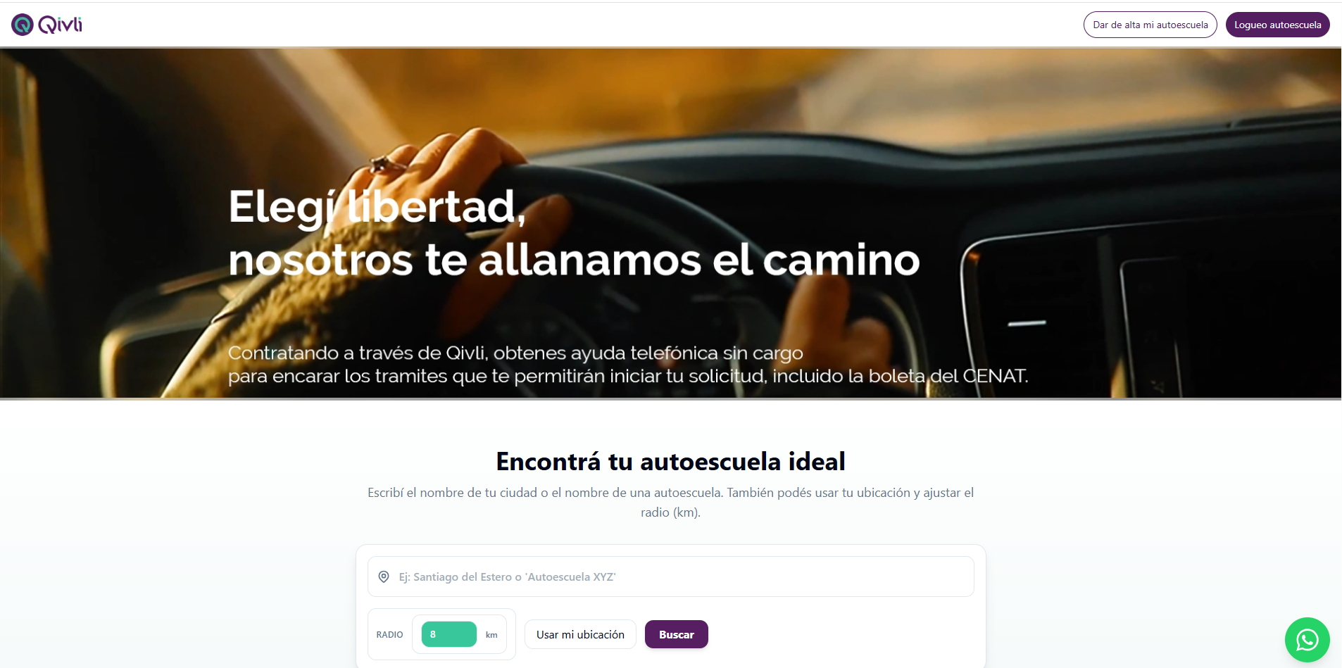 Qivli – Marketplace de Escuelas de Manejo